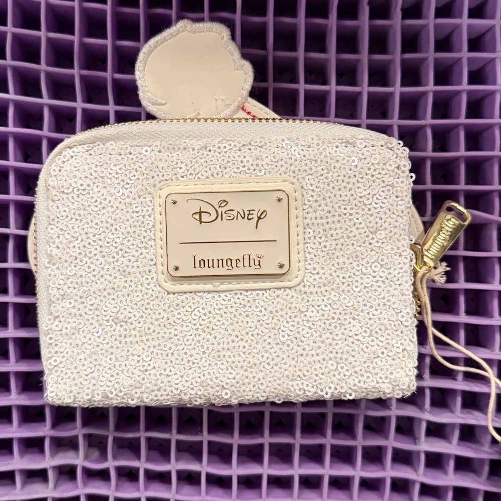 NWT Retired Disney Loungefly Mickey Sequin Snowman Mini Backpack and Wallet - Picture 11 of 12